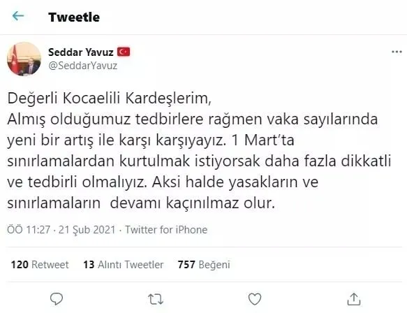 Son dakika: Vaka sayısının arttığı Kocaeli'de vali sosyal medyadan vatandaşları uyardı! - 1