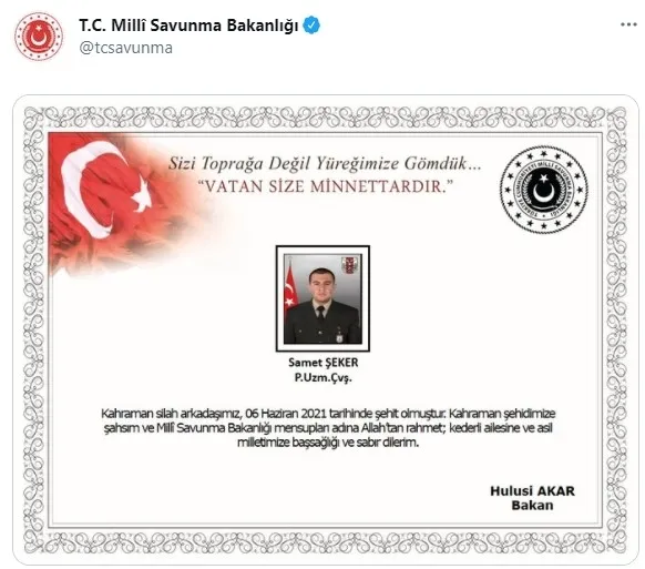 Pençe Yıldırım Harekatı'nda Piyade Uzman Çavuş Samet Şeker şehit oldu - 4