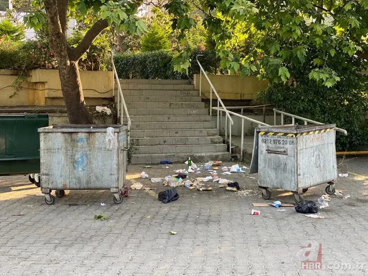 Caddebostan’da skandal görüntü! Eğlence bitti çöpler kaldı...