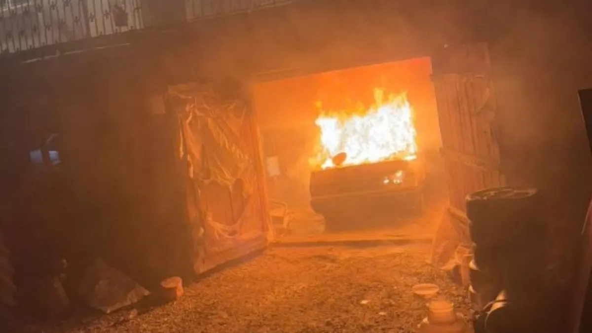 Ankara'da dehşet kaza! LPG tesisatı patladı Tofaş otomobil alev topuna döndü