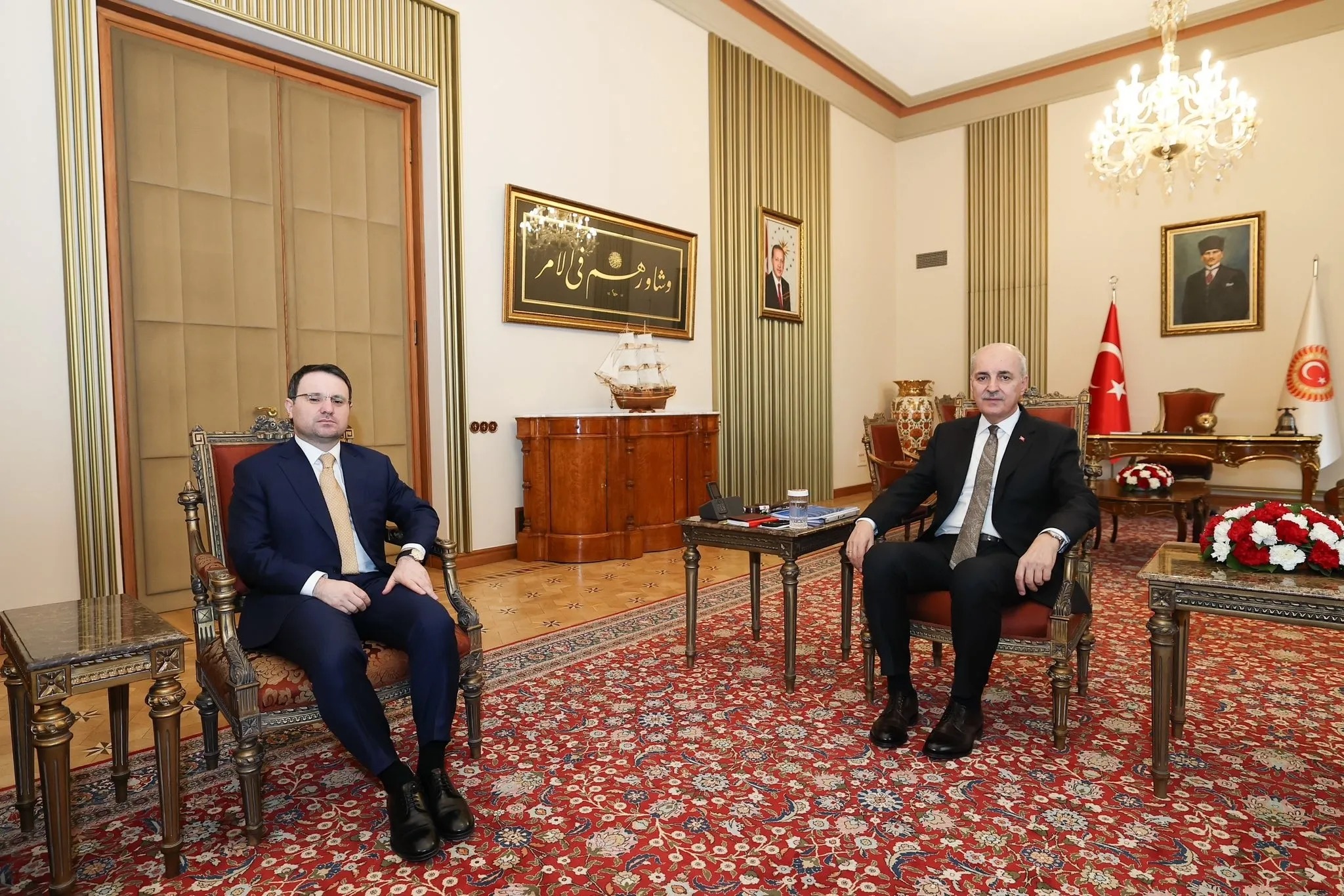 TBMM Başkanı Kurtulmuş Adalet Bakanı Gürlek'i kabul etti