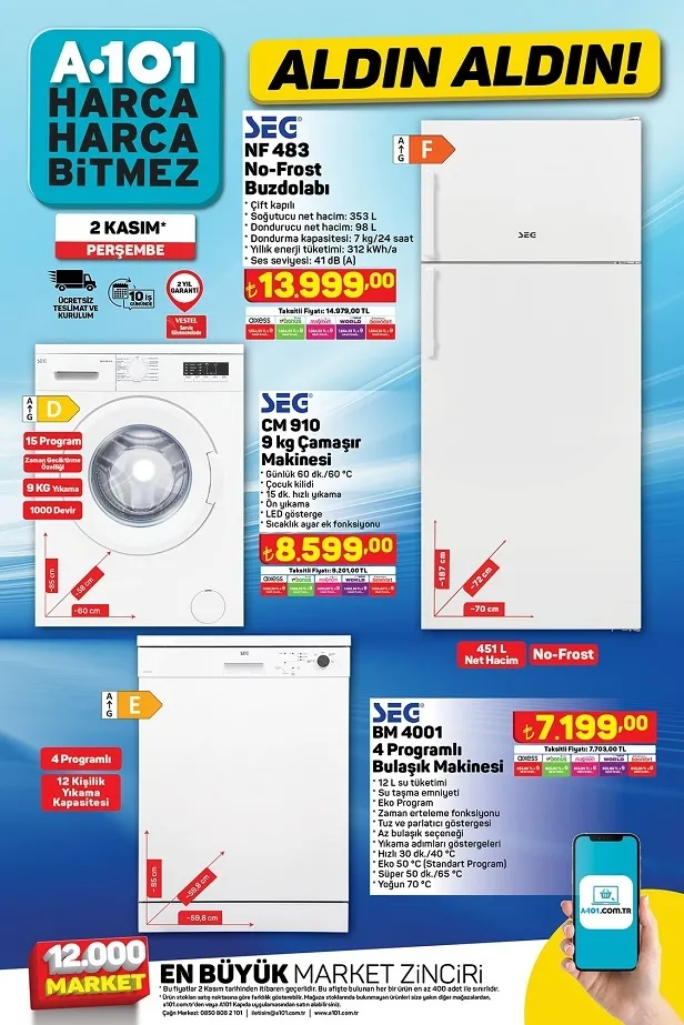 4 Kasım A101 aktüel ürünler kataloğu yayınladı! A101’de 479 TL'ye çay makinesi, ütü 399 TL, 349 TL'ye bavul, 49 TL’ye cam matara satacak - 3