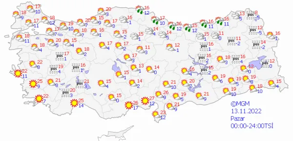 1668090632300.png Sıcaklıklar düşüyor! Sağanak yağış etki altına alacak! Meteoroloji'den son dakika uyarısı... İstanbul Ankara İzmir hava durumu - 8
