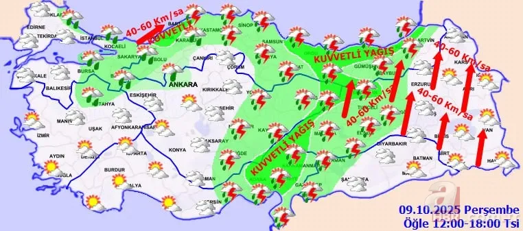 Meteoroloji’den çifte uyarı: Fırtına ve sağanak bir arada! İstanbul, Adana, Rize, Hatay... 10 il için sarı alarm verildi 18