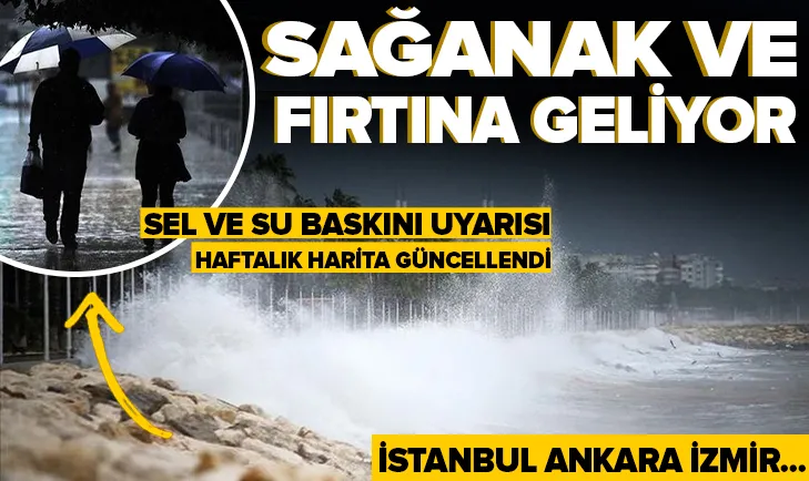 Sağanak yağış ve fırtına geliyor