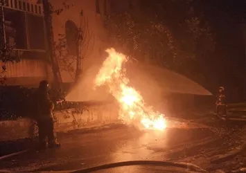 Amasya'da doğal gaz borusunda çıkan yangın söndürüldü