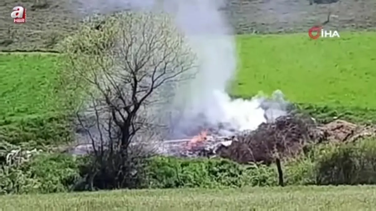 Bolu'da köylülerin çöplerini döktüğü alanda yangın
