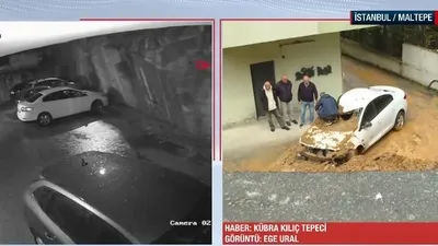 İstinat duvarı araçların üzerine devrildi