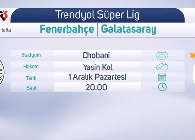 Fenerbahçe-Galatasaray derbisi saat kaçta?