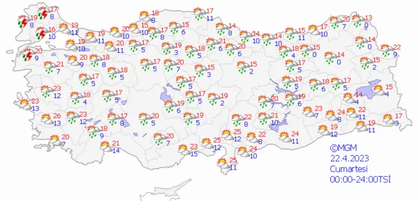 1682109461515.png Hafta sonu hava durumu nasıl olacak? Meteoroloji'den çok sayıda ile sağanak yağış uyarısı! İstanbul Ankara İzmir hava durumu... - 4