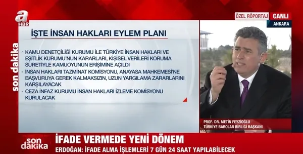 Metin Feyzioğlu Başkan Erdoğan'ın açıkladı İnsan Hakları Eylem Planını A Haber'e yorumladı: Gurur verici - 2