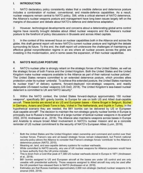 NATO’nun gizli raporu ifşa oldu! ABD, Türkiye’de nükleer başlık deposu var