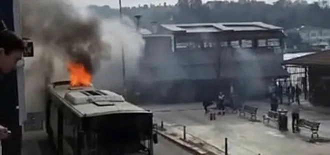 Beykoz’da İETT otobüsü cayır cayır yandı!
