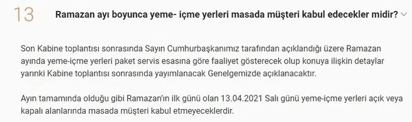 Son dakika: İçişleri Bakanlığı: Ramazan’da yeme-içme yerleri paket servis yapacak
