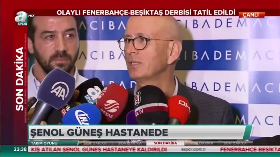 Şenol Güneş’in doktoru Aydın: Önemli bir hasar yok, sarsıntı geçirmiş