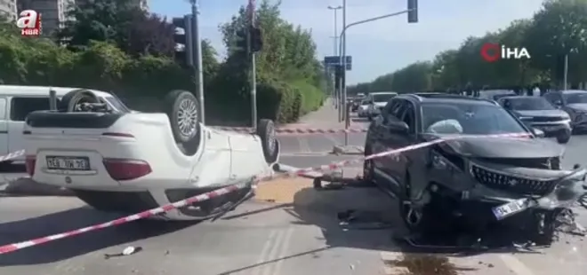 Kartal’da araç takla attı 4 kişi yaralandı