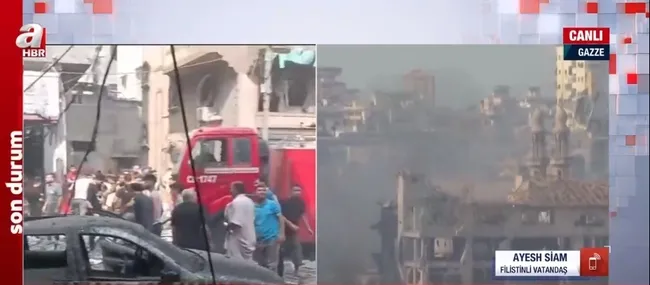 Bombardıman altındaki Gazze’den canlı gelişmeler! Filistinli Ayesh Siam A Haber’de anlattı