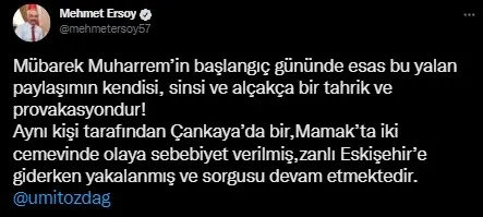Şimdi de ’cemevi’ yalanı! Ümit Özdağ’ın provokasyonuna emniyet ve bakanlıktan cevap: Sinsi ve alçakça