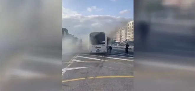 Beylikdüzü’nde metrobüste çıkan yangın söndürüldü