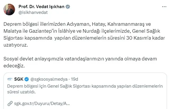 bakan-vedat-isikhandan-deprem-bolgesi-icin-onemli-duyuru-sure-30-kasima-kadar-uzatildi-1690561647900.jpg Bakan Vedat Işıkhan'dan deprem bölgesi için önemli duyuru: Süre 30 Kasım'a kadar uzatıldı - 1