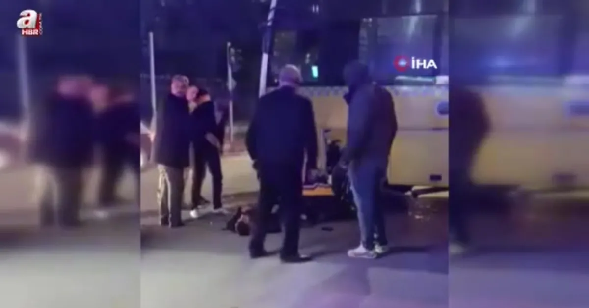Otobüs ile motosiklet çarpıştı
