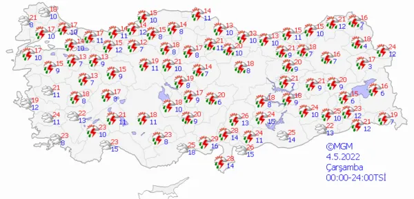 1651507747068.png Bayramın ikinci gününe dikkat! Kuvvetli sağanak yağış uyarısı! İşte Meteoroloji'nin uyarı verdiği iller... - 6