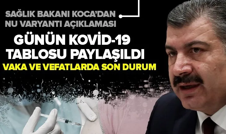 Son dakika: Sağlık Bakanlığı günün koronavirüs tablosunu açıkladı | 29 Kasım vaka ve vefat sayıları