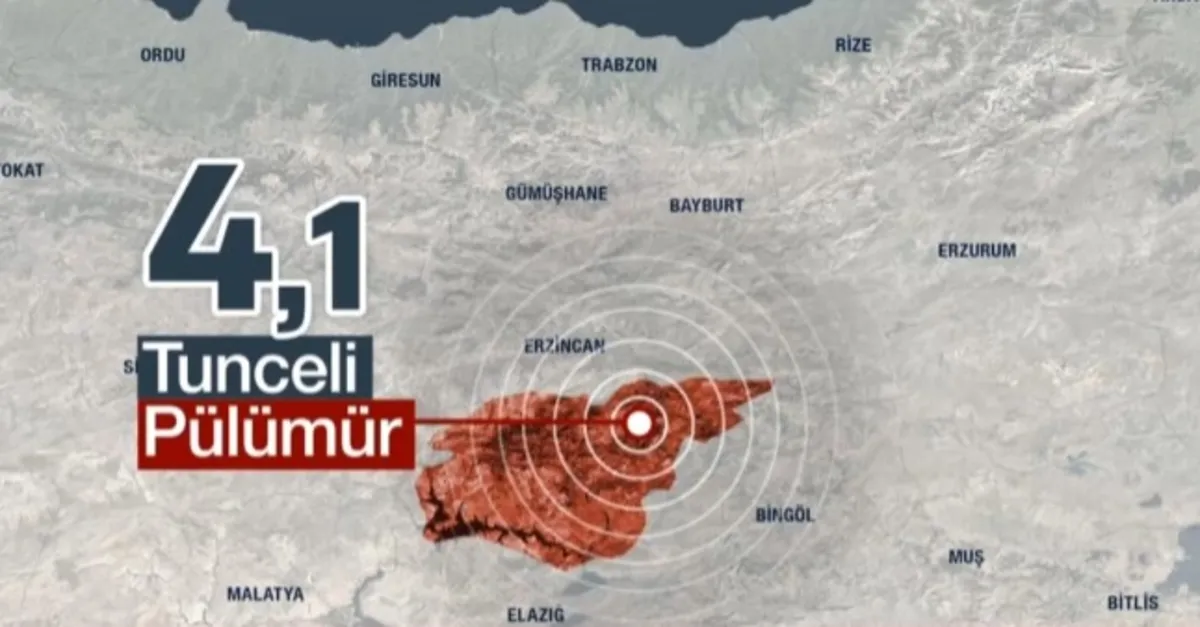 Tunceli'de 4,1 büyüklüğünde deprem!