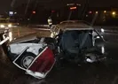 Otomobil ikiye bölündü: Yaralılar var
