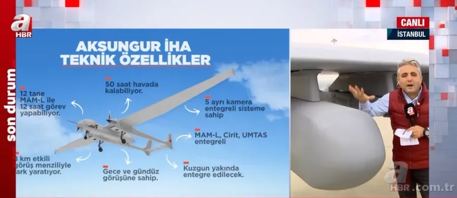 Aksungur SİHA A Haber'de! Aksungur SİHA'nın özellikleri neler? 17