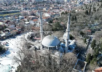 Eyüp Sultan Camii'nde Ramazan coşkusu: Mahya asıldı