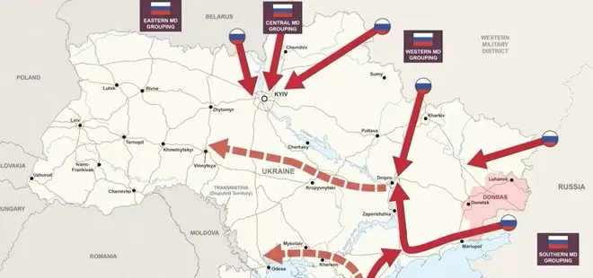 Rusya Ukrayna’yı böyle işgal edecek! İlk haritalar yayınlandı! Plan belli oldu...
