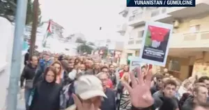 Yunanistan’da Gazze için destek yürüyüşü