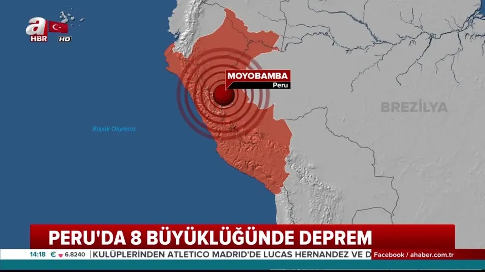Peru’da 8 büyüklüğünde deprem