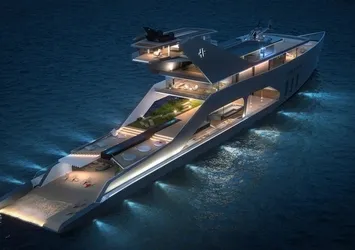 Kendi bahçesi ve plajı olan megayat: Hareide 108M