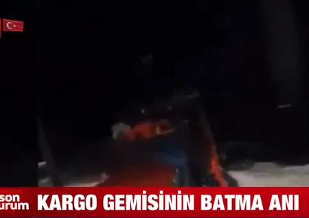 Batmadan önce son anları ortaya çıktı! İşte kargo gemisinin batma anı | Mürettebatın son sözleri yürekleri yaktı