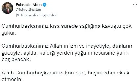 Son dakika: Başkan Erdoğan’ın PCR testleri negatife döndü