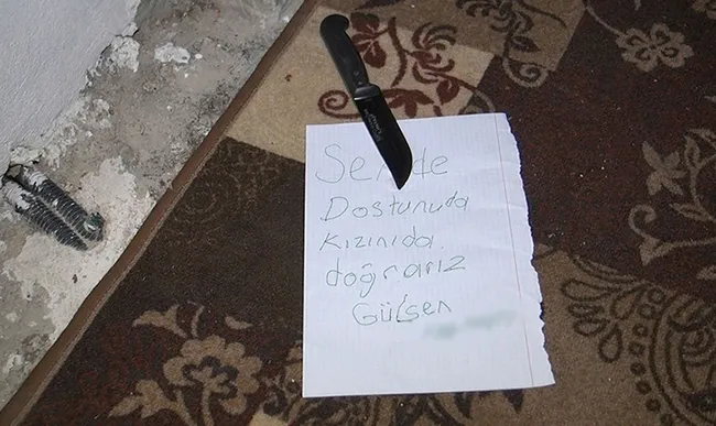 Bursa'da kızıyla yaşayan kadına bıçaklı ve kanlı çarşafla ölüm tehdidi - 1