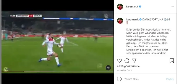 Son dakika: Kenan Karaman Fortuna Düsseldorf ile yollarını ayırdı