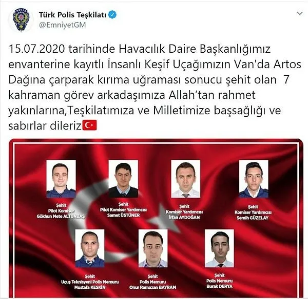 Van’da şehit düşen polislerin isimleri belli oldu - 1