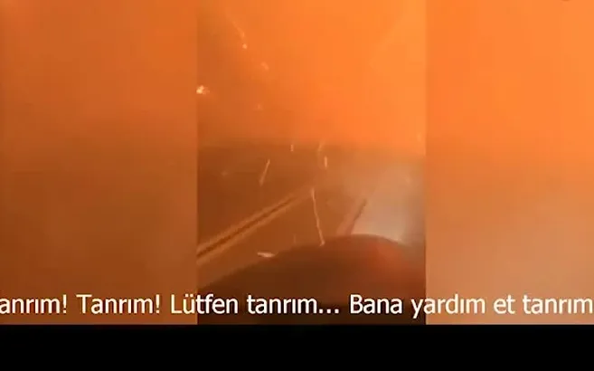 Yangının ortasında ABD'li kadının feryadı!
