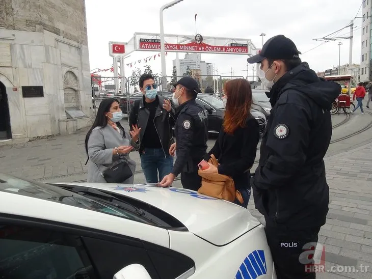 İstiklal Caddesi’nde maske denetimi! Ceza kesilen 2 kadın gazetecilere saldırdı