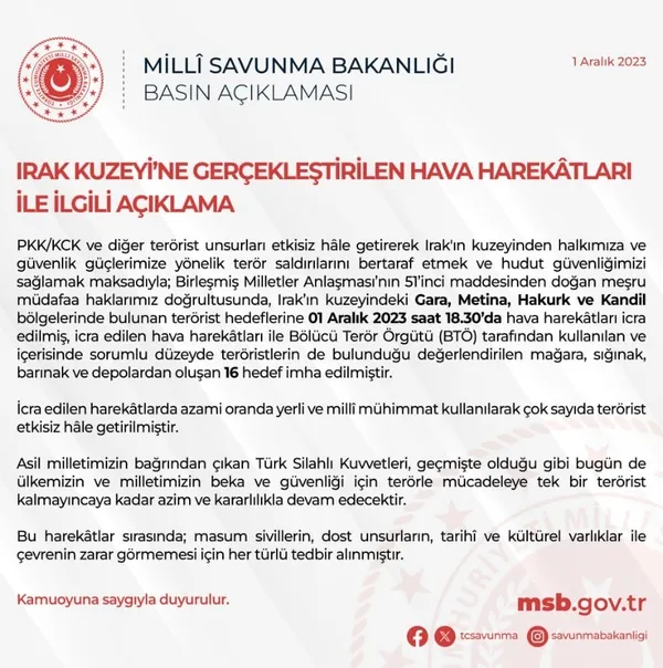 Irak'ın kuzeyine hava harekatı! Çok sayıda PKK'lı öldürüldü - 1