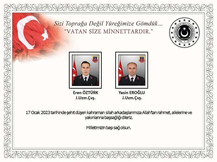 msbden-sehit-jandarma-uzman-cavuslar-ozturk-ve-eroglu-icin-bassagligi-mesaji-1673979696882.jpg MSB'den şehit Jandarma Uzman Çavuşlar Eren Öztürk ve Yasin Eroğlu için başsağlığı mesajı - 1