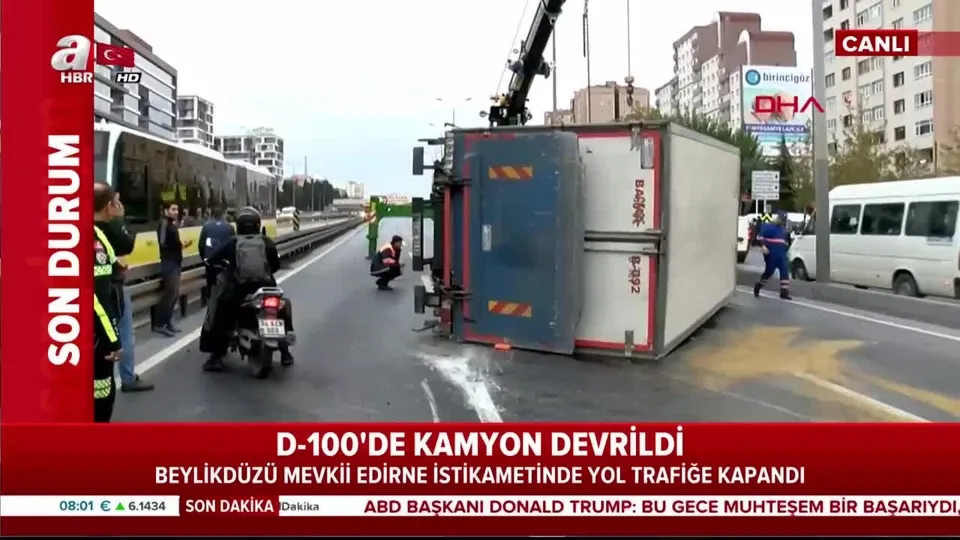 Kamyon devrildi, Edirne istikameti kapandı!