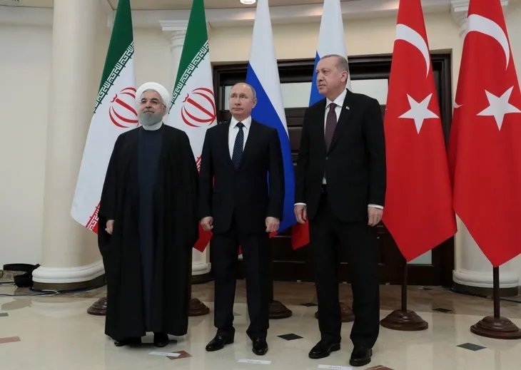 Erdoğan, Putin ve Ruhani zirvesinden kareler