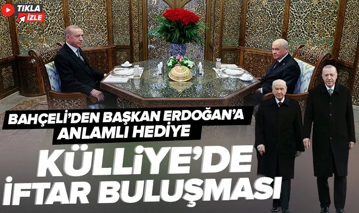Başkan Erdoğan MHP lideri Devlet Bahçeli ile iftar programında Cumhurbaşkanlığı Külliyesi’nde bir araya geldi