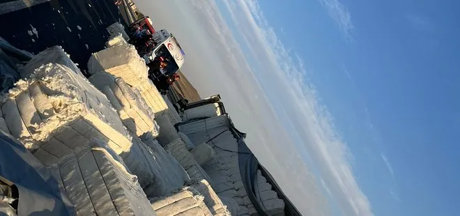 Konya'da TIR devrildi: 1 ölü 1 yaralı
