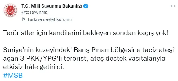Son dakika: Barış Pınarı bölgesinde 3 terörist öldürüldü! Kendilerini bekleyen sondan kaçış yok - 1