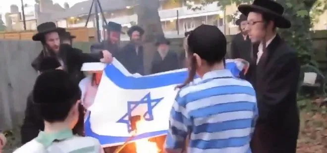 Ultra Ortodoks Yahudiler, İsrail bayrağını yaktı